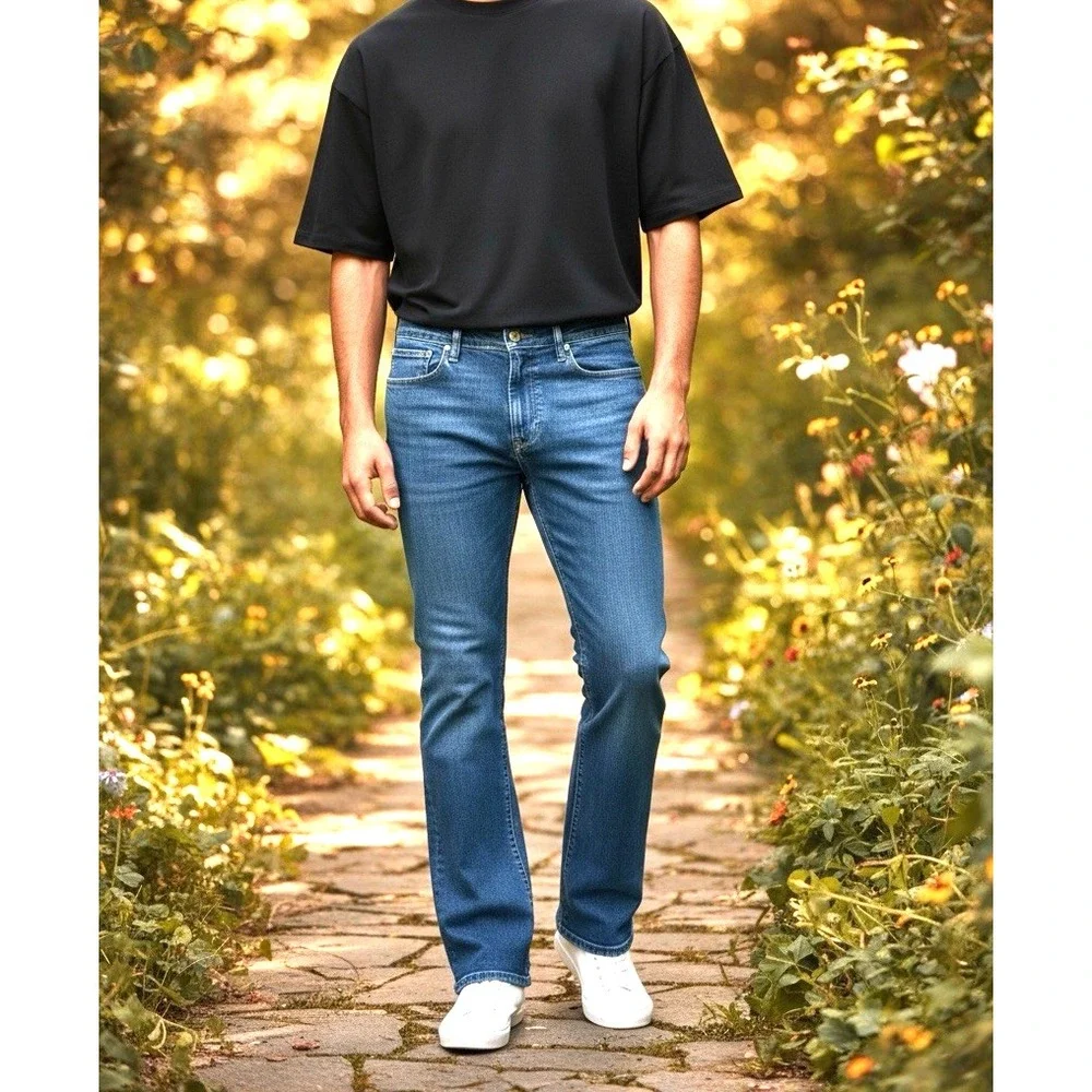 J.Crew 770 Straight‎ Men's 33 Med Wash Stretch Denim Jeans Classic Act 34